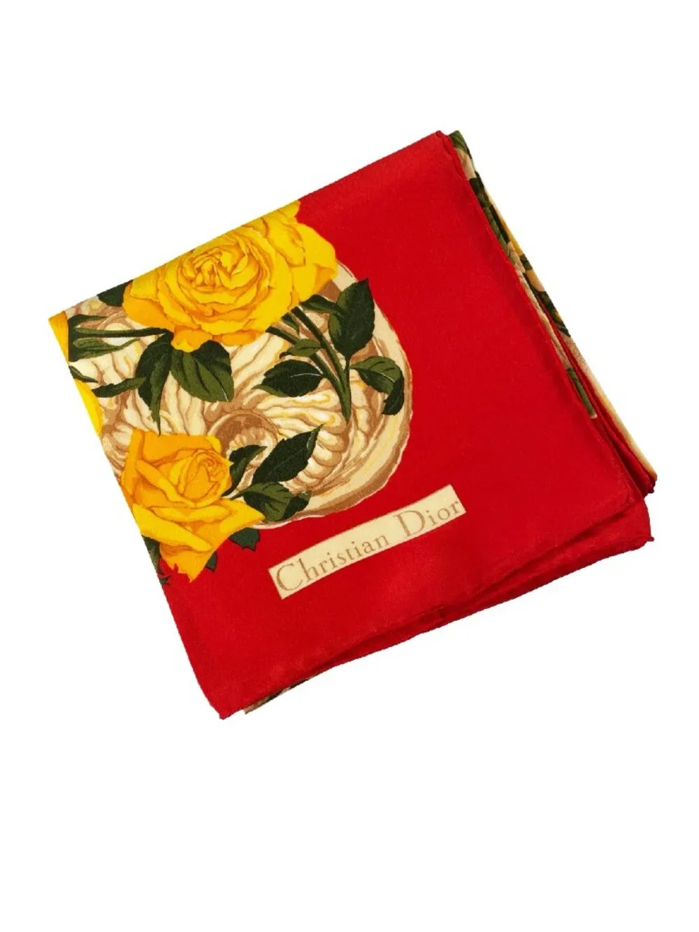 Vintage CHRISTIAN DIOR Silk Floral Scarf